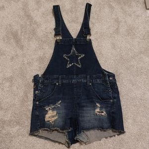 Denim Star Overall Shorts